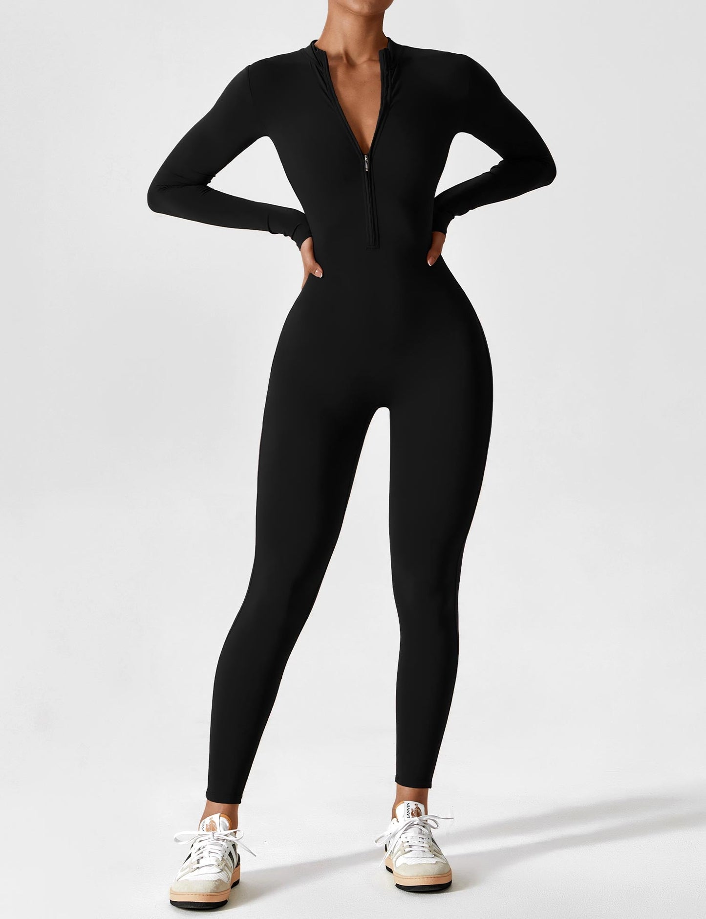 Long Sleeve Zipper Jumpsuit