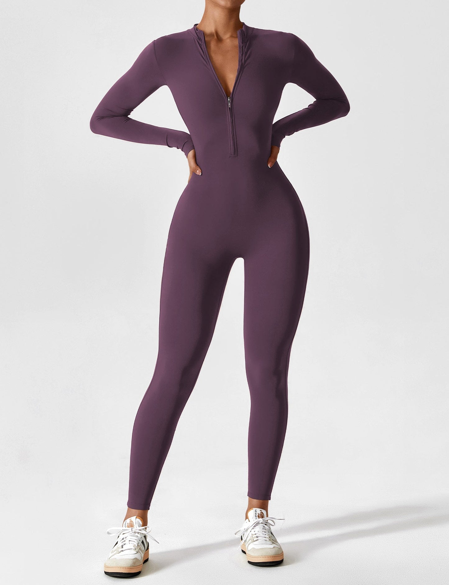 Long Sleeve Zipper Jumpsuit