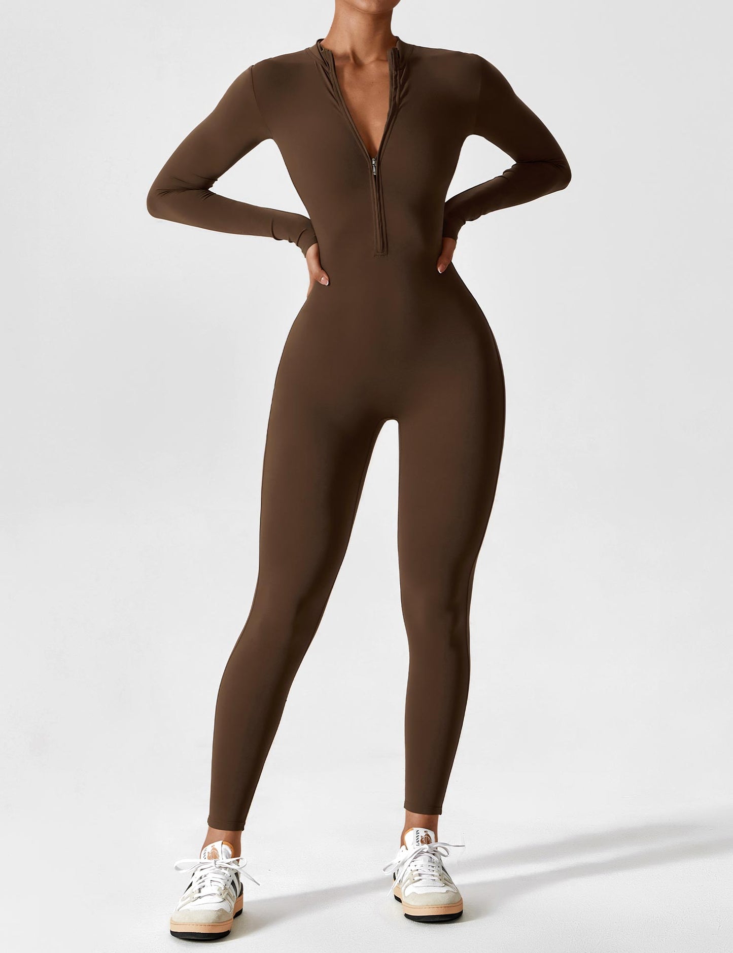 Long Sleeve Zipper Jumpsuit
