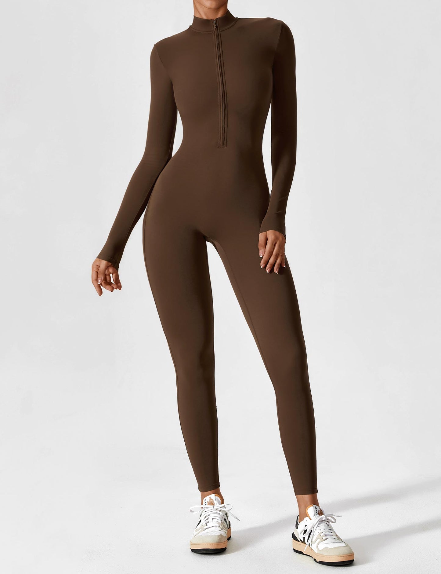 Long Sleeve Zipper Jumpsuit