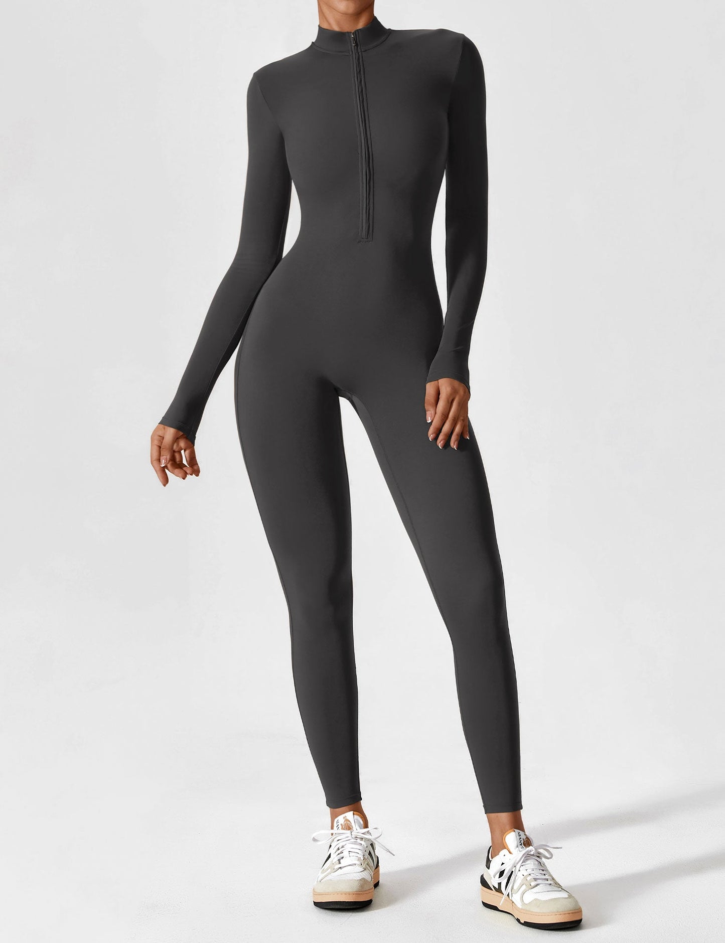 Long Sleeve Zipper Jumpsuit