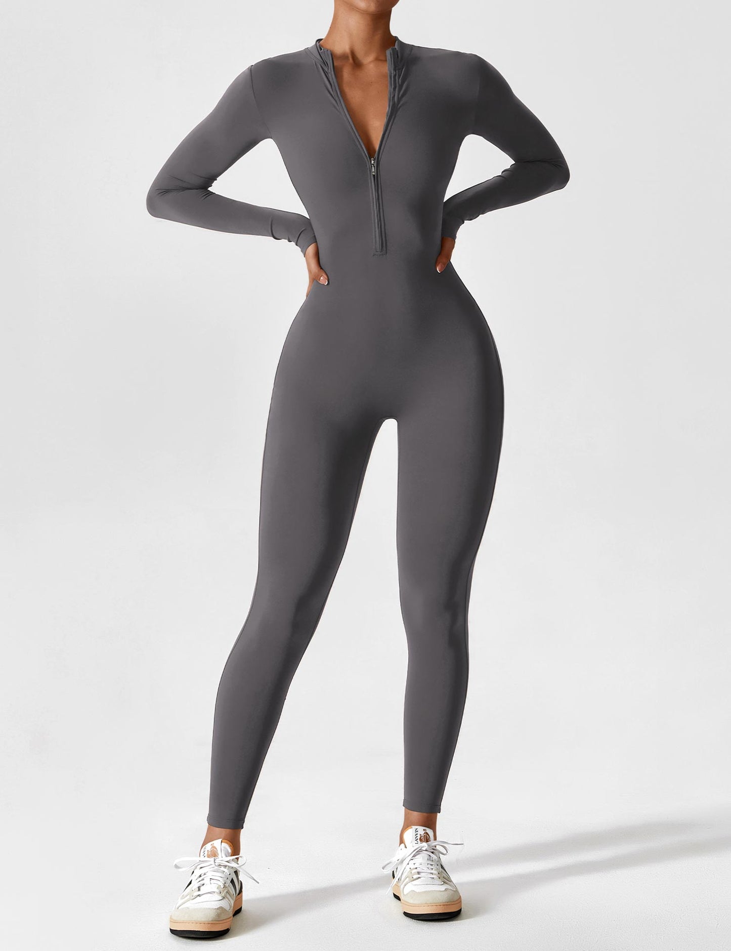 Long Sleeve Zipper Jumpsuit