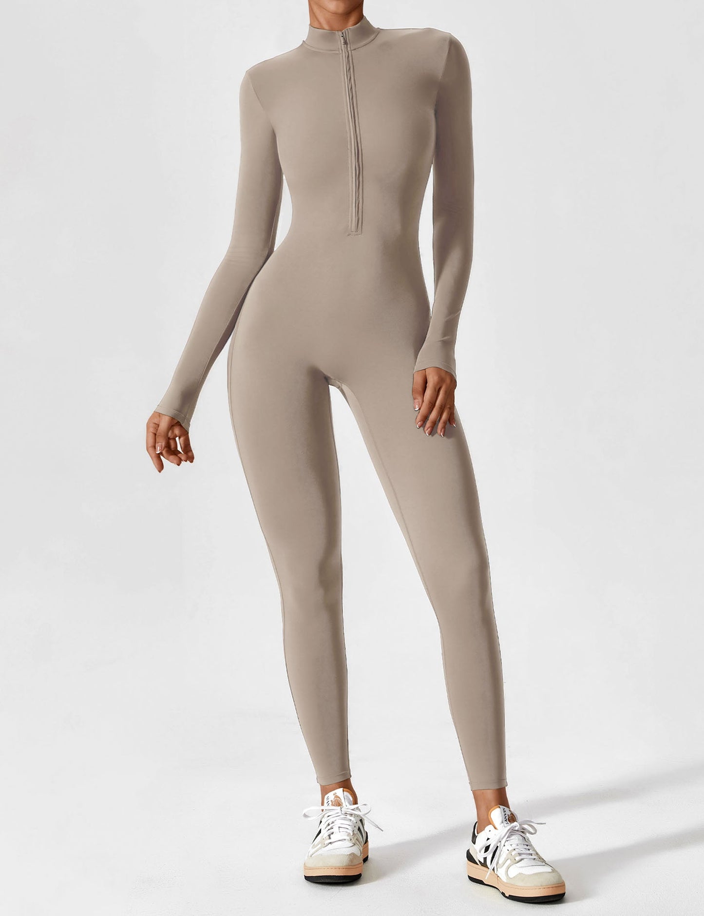 Long Sleeve Zipper Jumpsuit