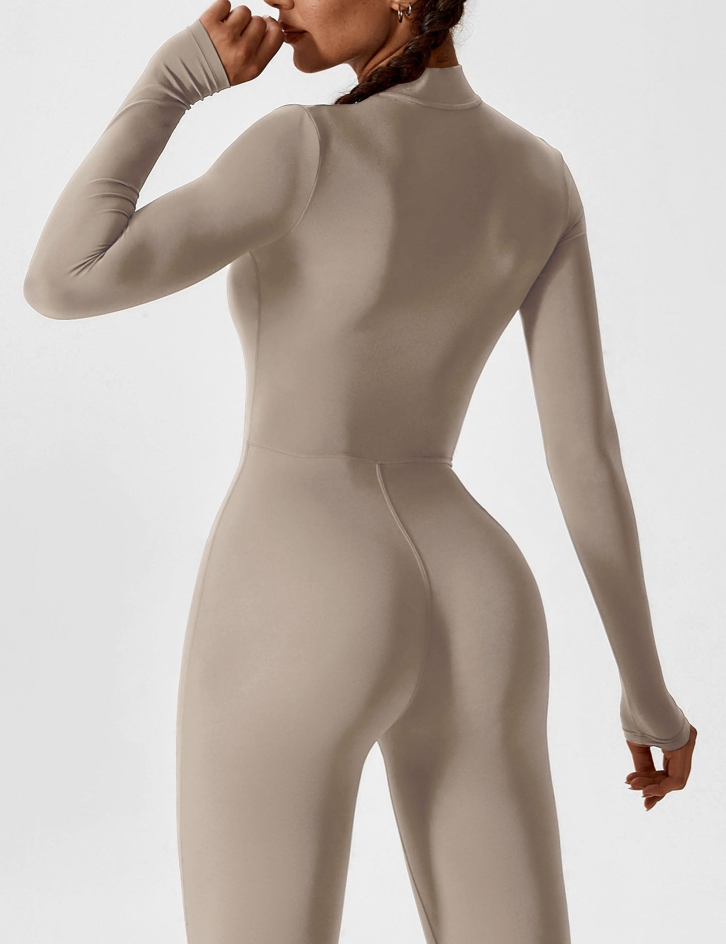 Long Sleeve Zipper Jumpsuit