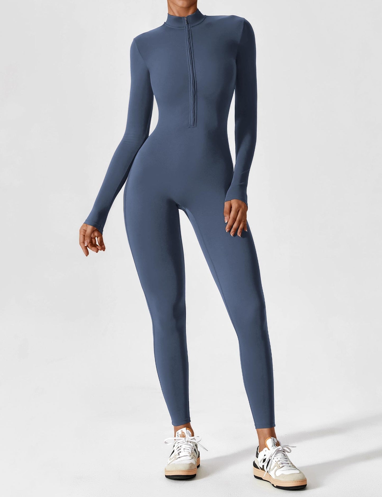 Long Sleeve Zipper Jumpsuit