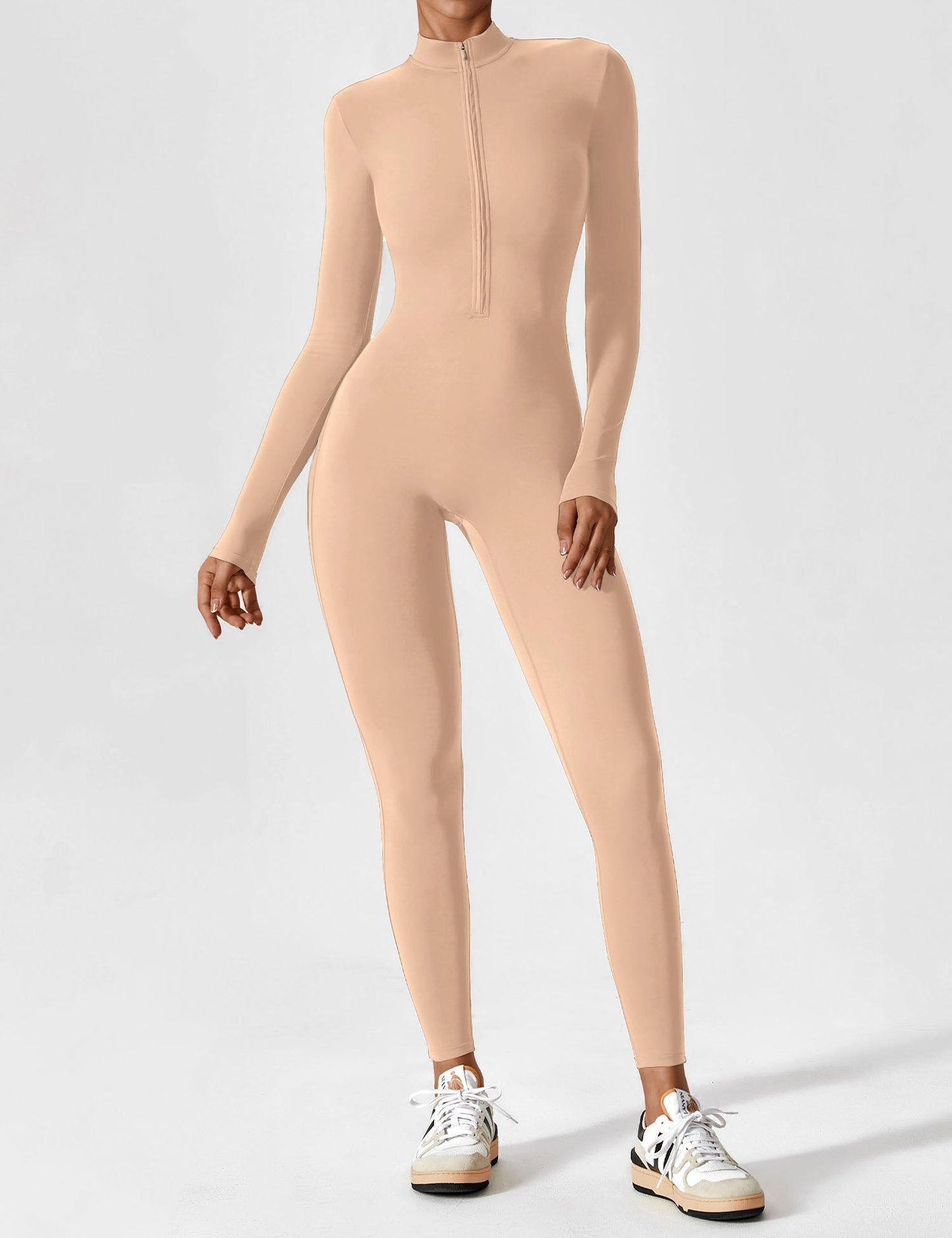 Long Sleeve Zipper Jumpsuit