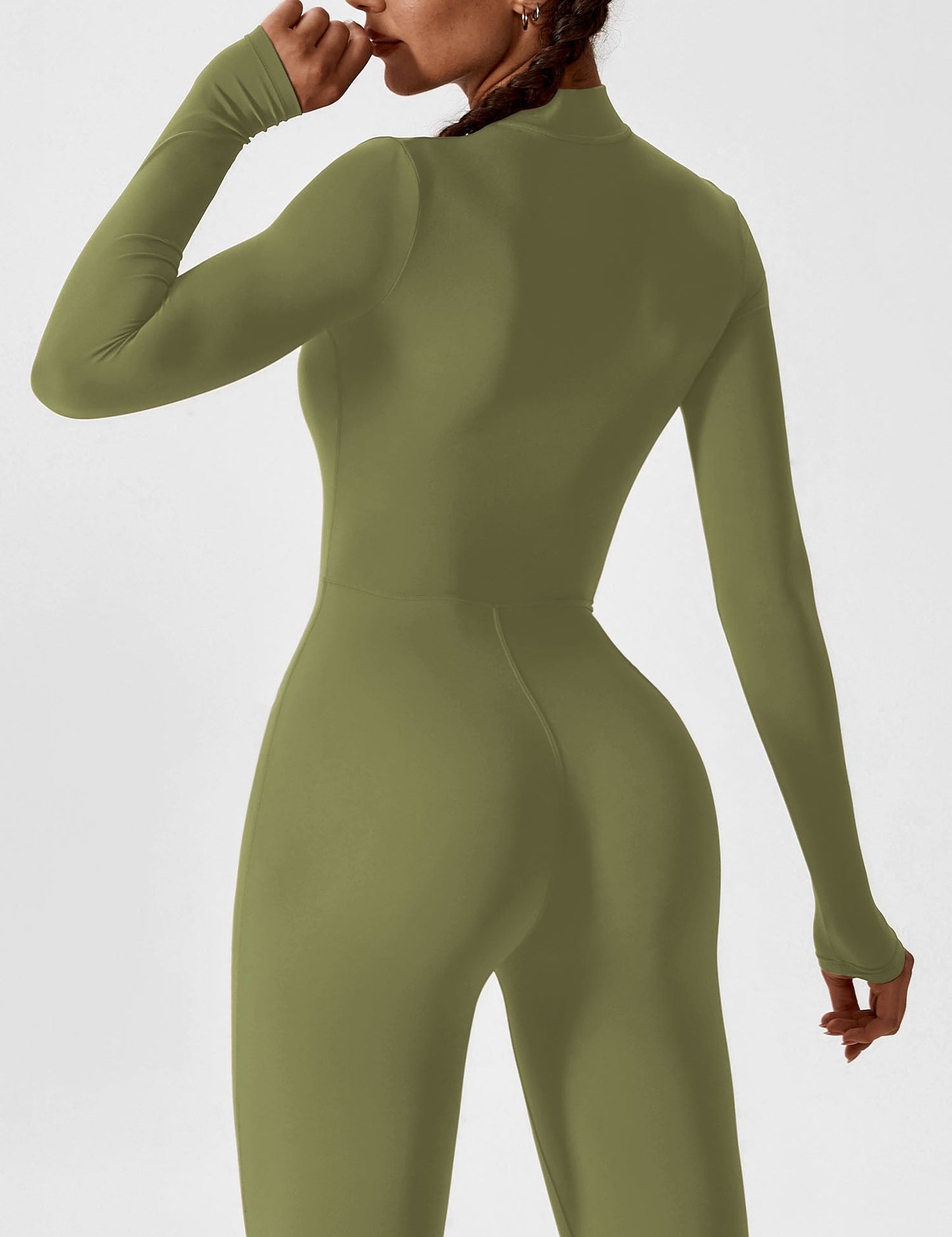 Long Sleeve Zipper Jumpsuit