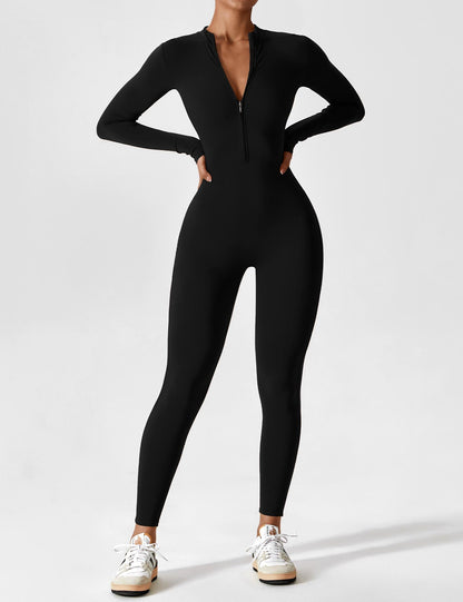 Long Sleeve Zipper Jumpsuit