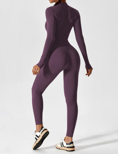 Long Sleeve Zipper Jumpsuit