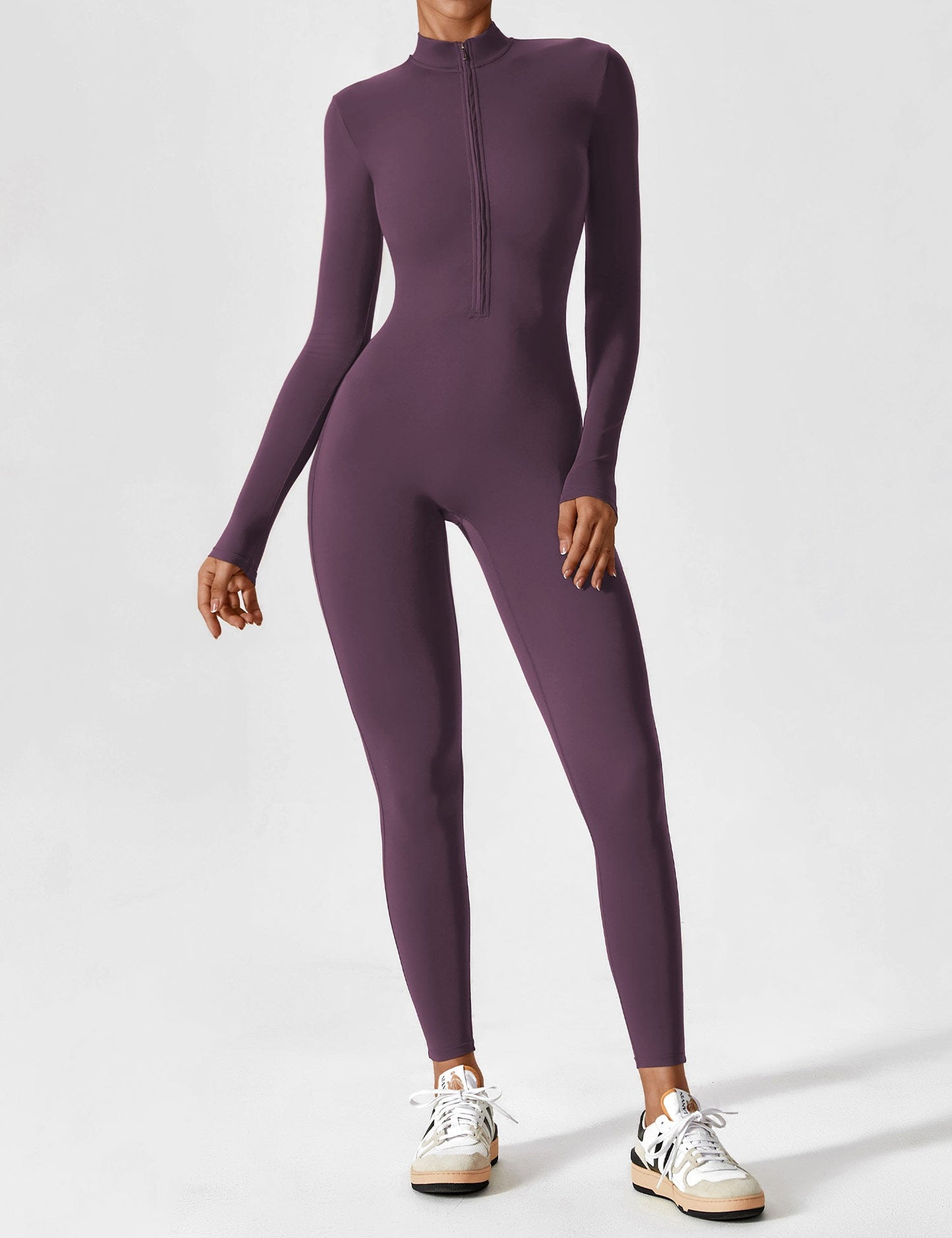 Long Sleeve Zipper Jumpsuit