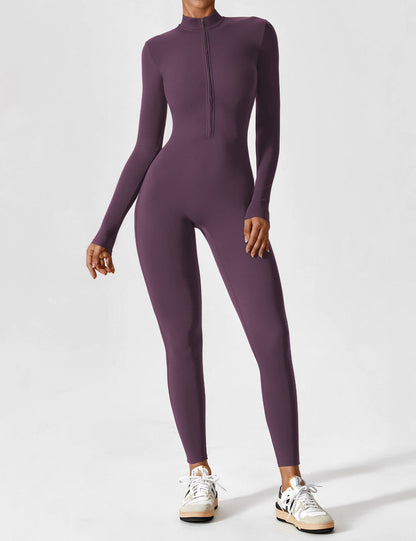 Long Sleeve Zipper Jumpsuit