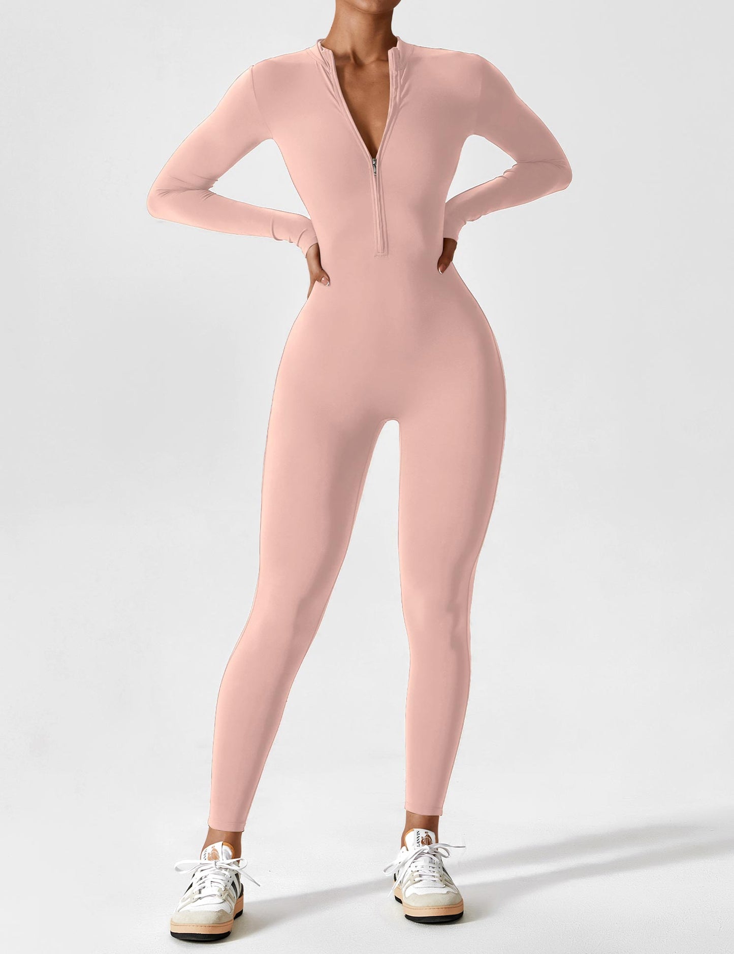 Long Sleeve Zipper Jumpsuit