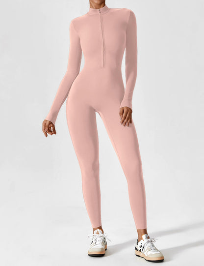 Long Sleeve Zipper Jumpsuit