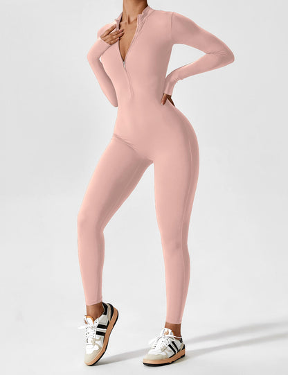 Long Sleeve Zipper Jumpsuit