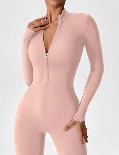 Long Sleeve Zipper Jumpsuit