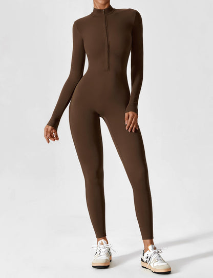 Long Sleeve Zipper Jumpsuit