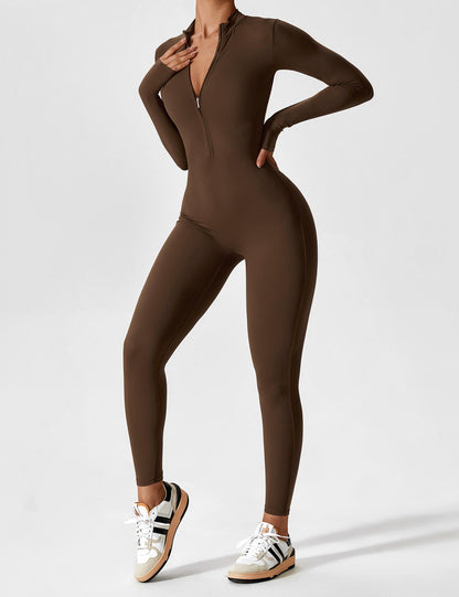 Long Sleeve Zipper Jumpsuit