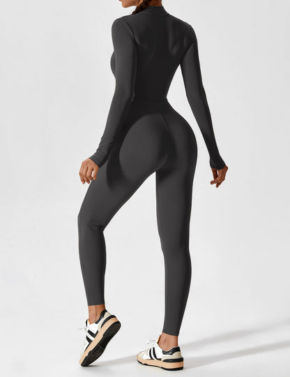 Long Sleeve Zipper Jumpsuit
