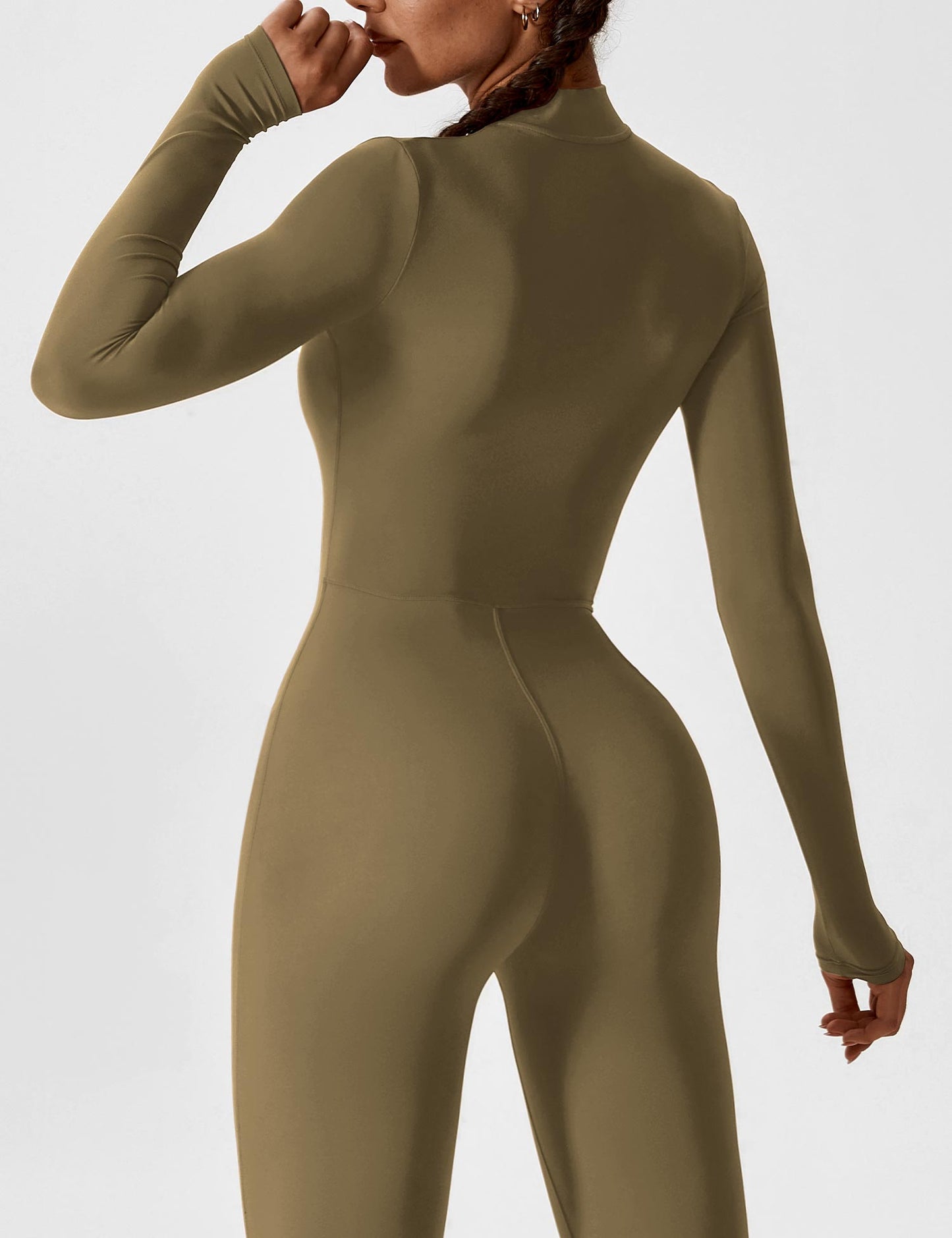 Long Sleeve Zipper Jumpsuit