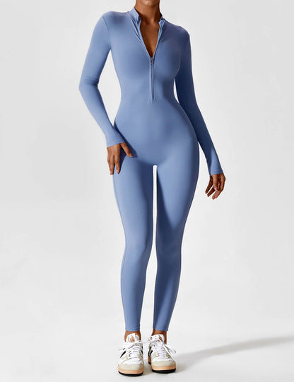 Long Sleeve Zipper Jumpsuit