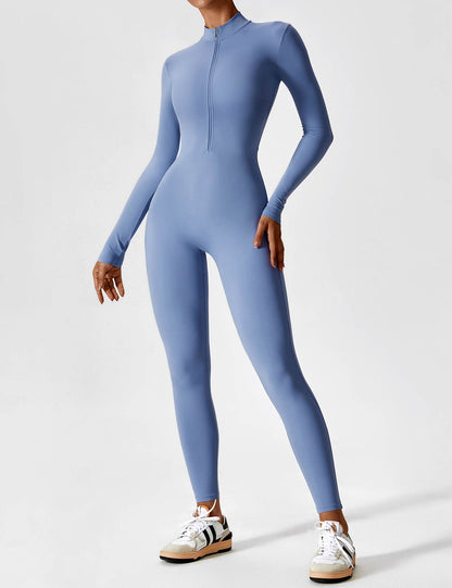 Long Sleeve Zipper Jumpsuit