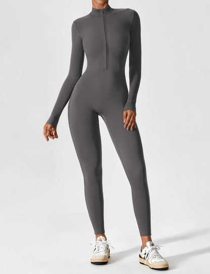 Long Sleeve Zipper Jumpsuit