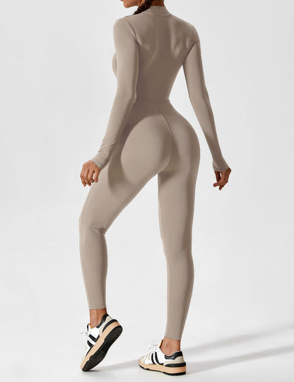 Long Sleeve Zipper Jumpsuit