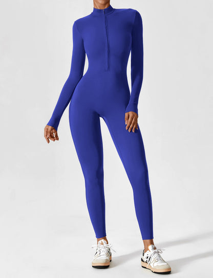 Long Sleeve Zipper Jumpsuit