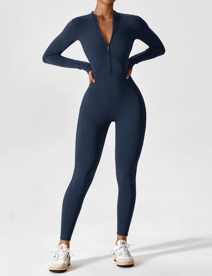 Long Sleeve Zipper Jumpsuit