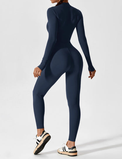 Long Sleeve Zipper Jumpsuit