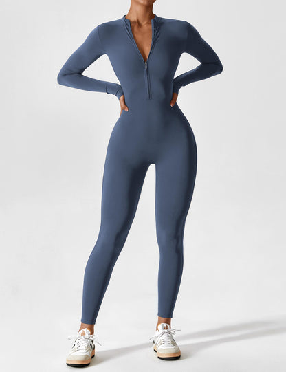 Long Sleeve Zipper Jumpsuit