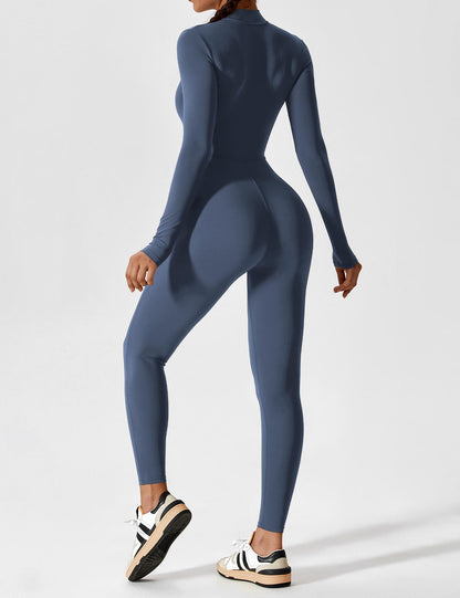Long Sleeve Zipper Jumpsuit