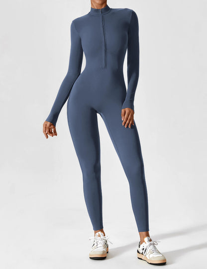 Long Sleeve Zipper Jumpsuit