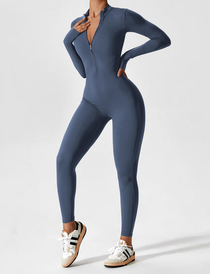 Long Sleeve Zipper Jumpsuit