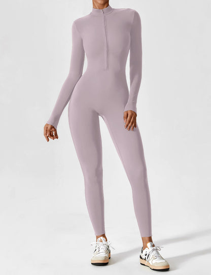 Long Sleeve Zipper Jumpsuit