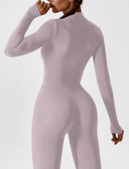 Long Sleeve Zipper Jumpsuit