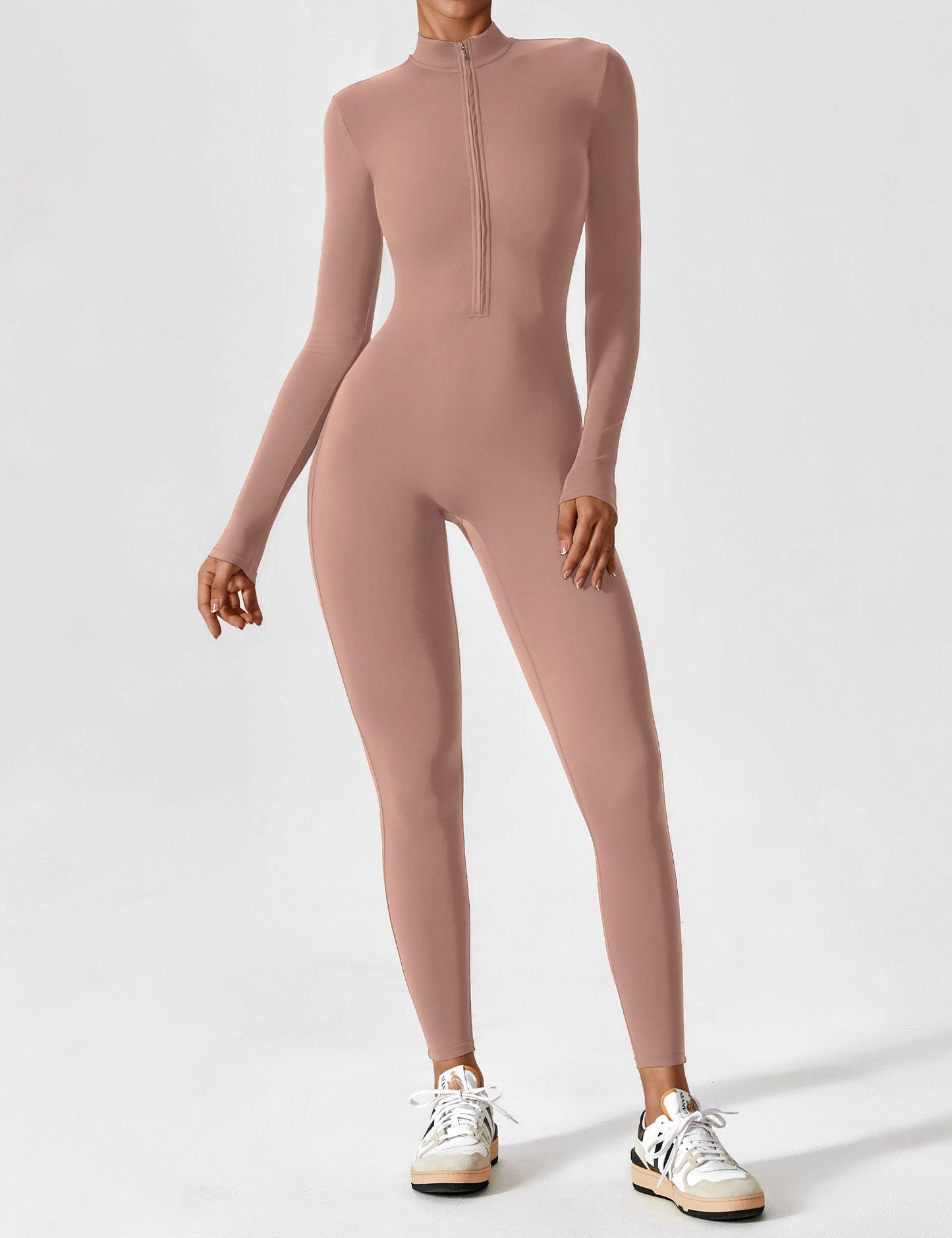 Long Sleeve Zipper Jumpsuit