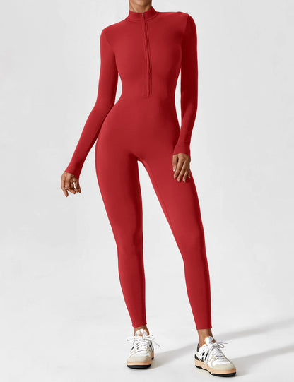 Long Sleeve Zipper Jumpsuit