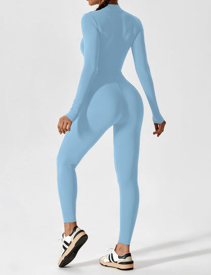 Long Sleeve Zipper Jumpsuit