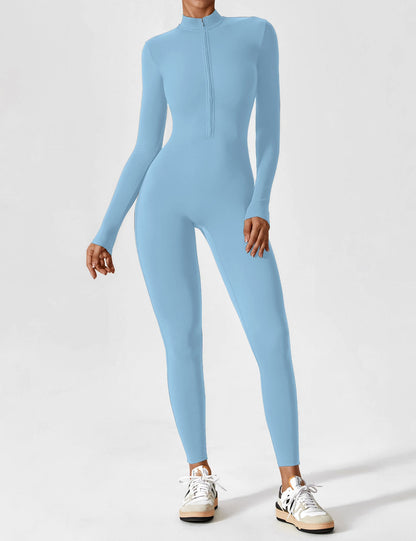 Long Sleeve Zipper Jumpsuit