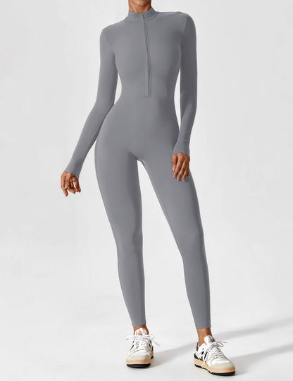 Long Sleeve Zipper Jumpsuit