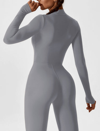 Long Sleeve Zipper Jumpsuit