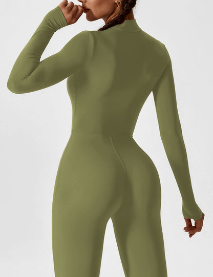 Long Sleeve Zipper Jumpsuit