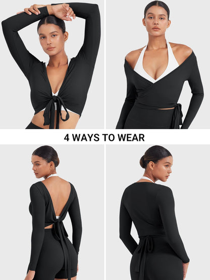 Michelie Long Sleeve Ballet Wrap Top
