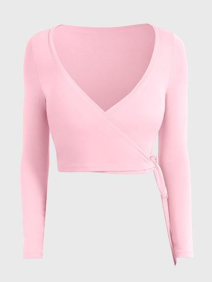 Michelie Long Sleeve Ballet Wrap Top